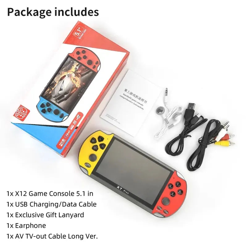 Consola de Videojuegos Portátil X7 Plus – Diversión sin límites