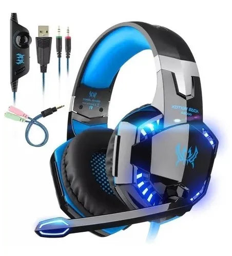 Audífonos Gamer Kotion G9000 Pro con Micrófono y Luz LED