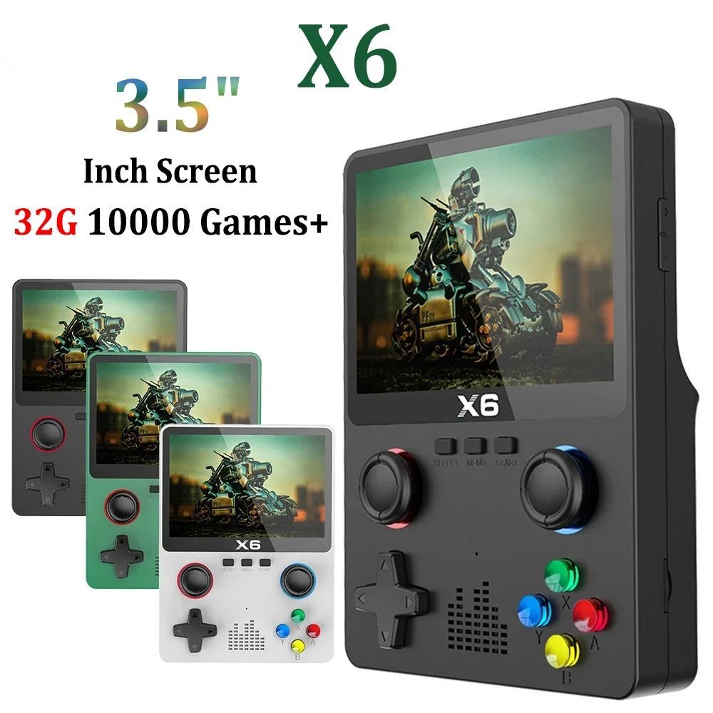 Consola de Juegos Portátil X6 con Pantalla IPS de 3,5”