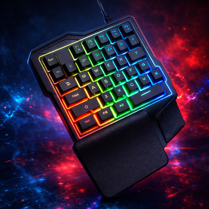 Teclado Gamer de Una Sola Mano RGB – Precisión, Potencia y Estilo