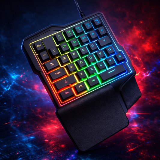 Teclado Gamer de Una Sola Mano RGB – Precisión, Potencia y Estilo