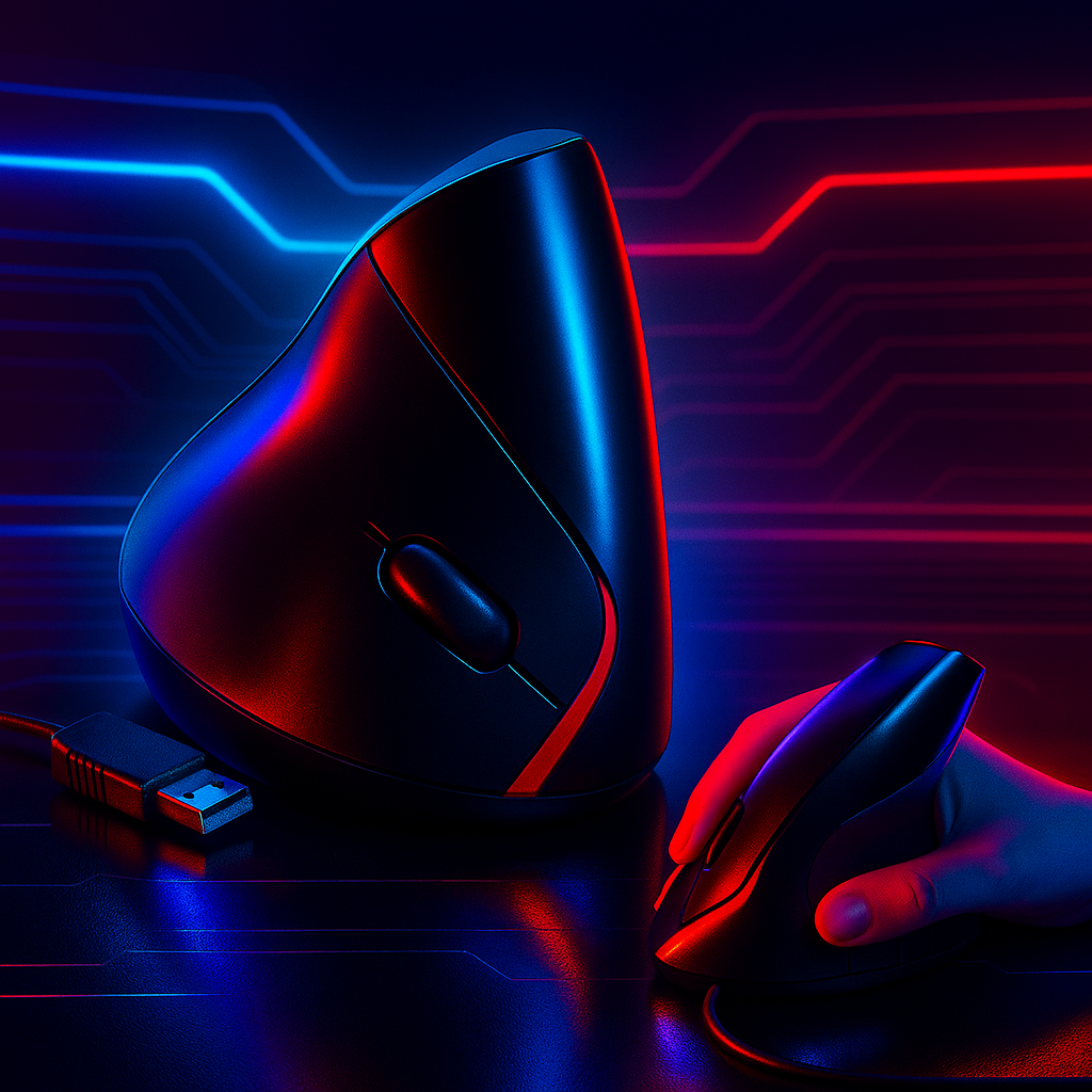 Mouse Vertical D2 Cable – Control Ergonómico, Precisión Gamer