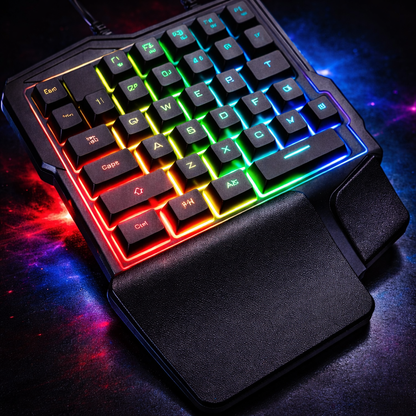 Teclado Gamer de Una Sola Mano RGB – Precisión, Potencia y Estilo