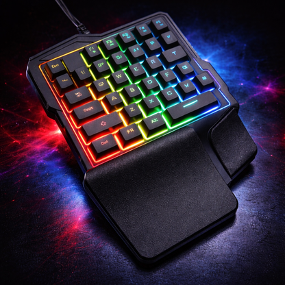 Teclado Gamer de Una Sola Mano RGB – Precisión, Potencia y Estilo