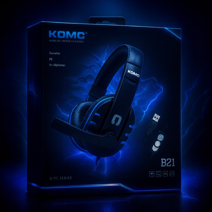 Audífonos Gamer KOMC B21 – Audio Potente, Precisión Gamer y Estilo NeonX