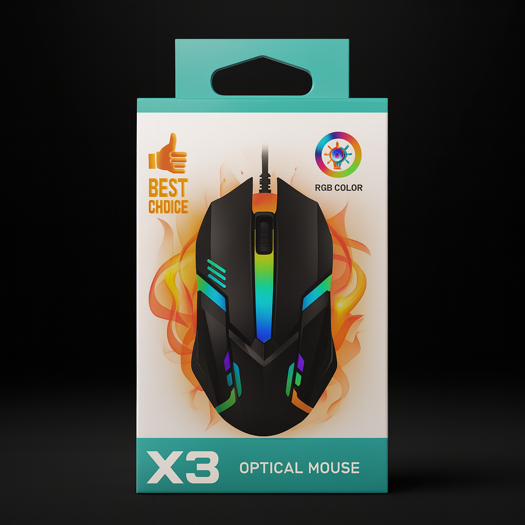 Mouse Gamer X3 – Precisión, Velocidad y Estilo Futurista