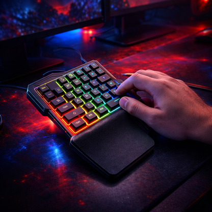 Teclado Gamer de Una Sola Mano RGB – Precisión, Potencia y Estilo